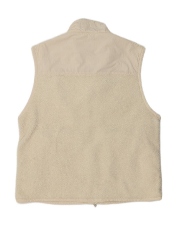 Gilet in pile da uomo, vestibilità regolare, UK 40, grande, poliestere bianco