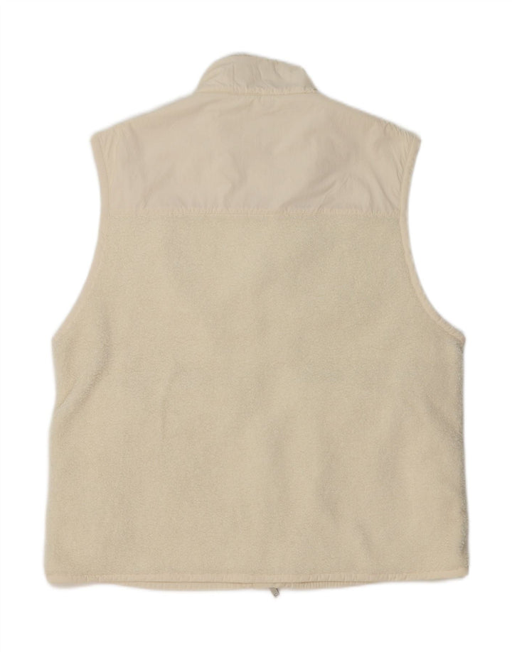 Gilet in pile da uomo, vestibilità regolare, UK 40, grande, poliestere bianco