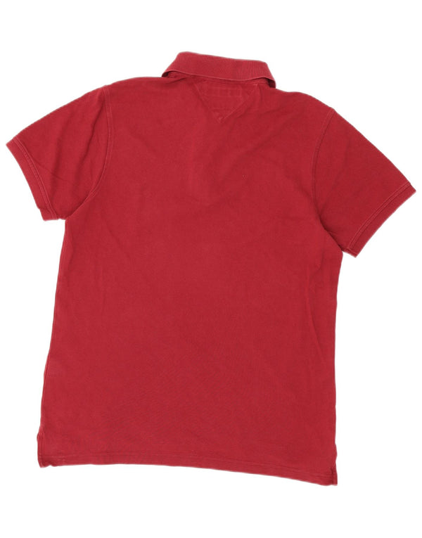 Polo slim fit da uomo Tommy Hilfiger grande rossa in cotone