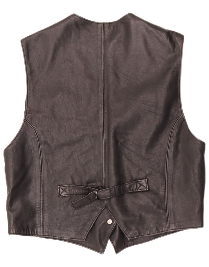 Gilet in Pelle Donna Joy IT 44 Medio Nero