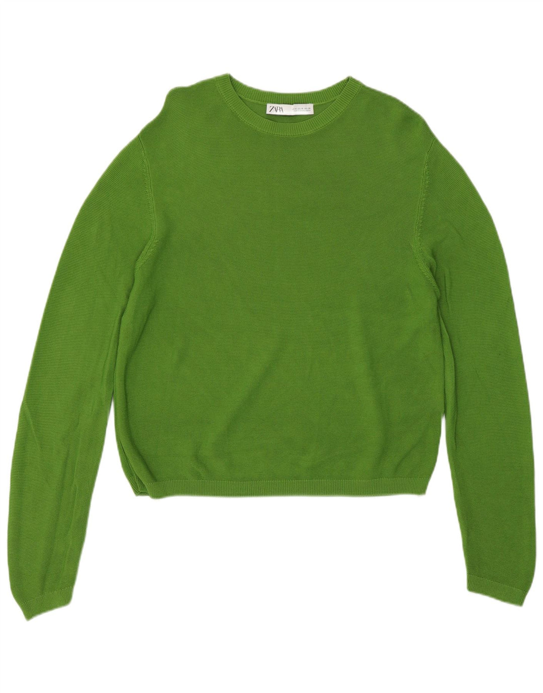 Maglione maglione girocollo da donna Zara UK 14 Viscosa verde medio