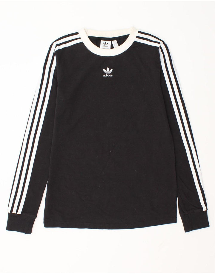 Top Adidas da donna a manica lunga UK 6 XS in cotone nero
