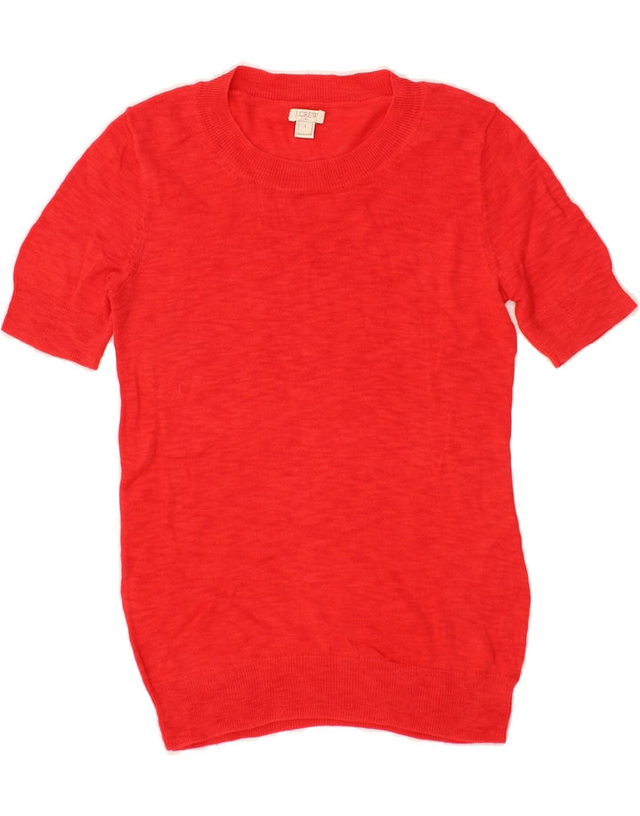 J. CREW Womens Longline Crew Neck Jumper Sweater UK 10 Small Red Vintage J. Crew and Second-Hand J. Crew from Messina Hembry 