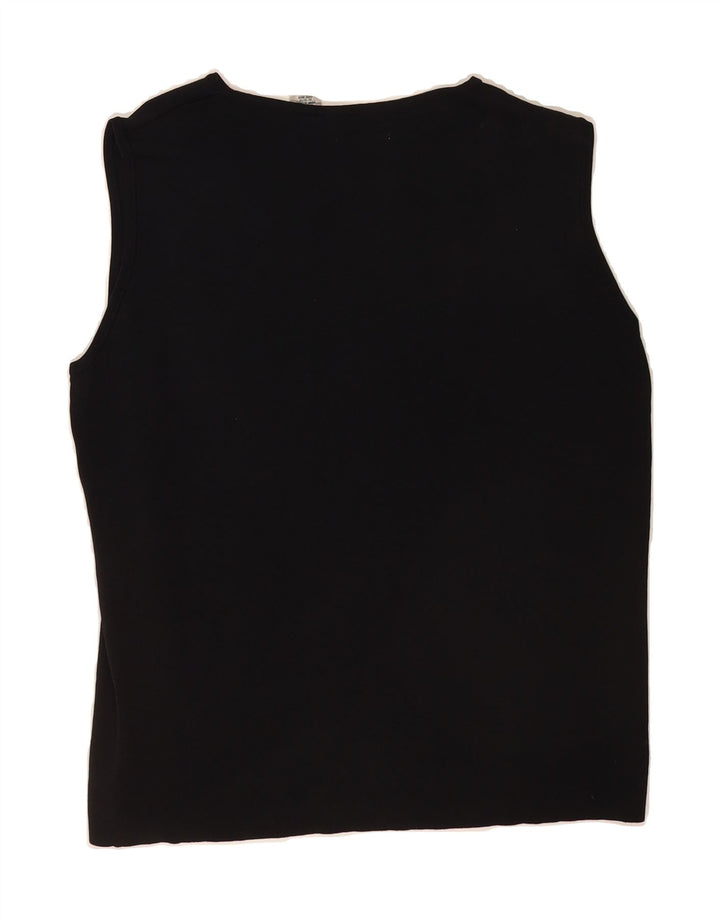 LAURA ASHLEY Womens Vest Top UK 18 XL Black Rayon Vintage Laura Ashley and Second-Hand Laura Ashley from Messina Hembry 