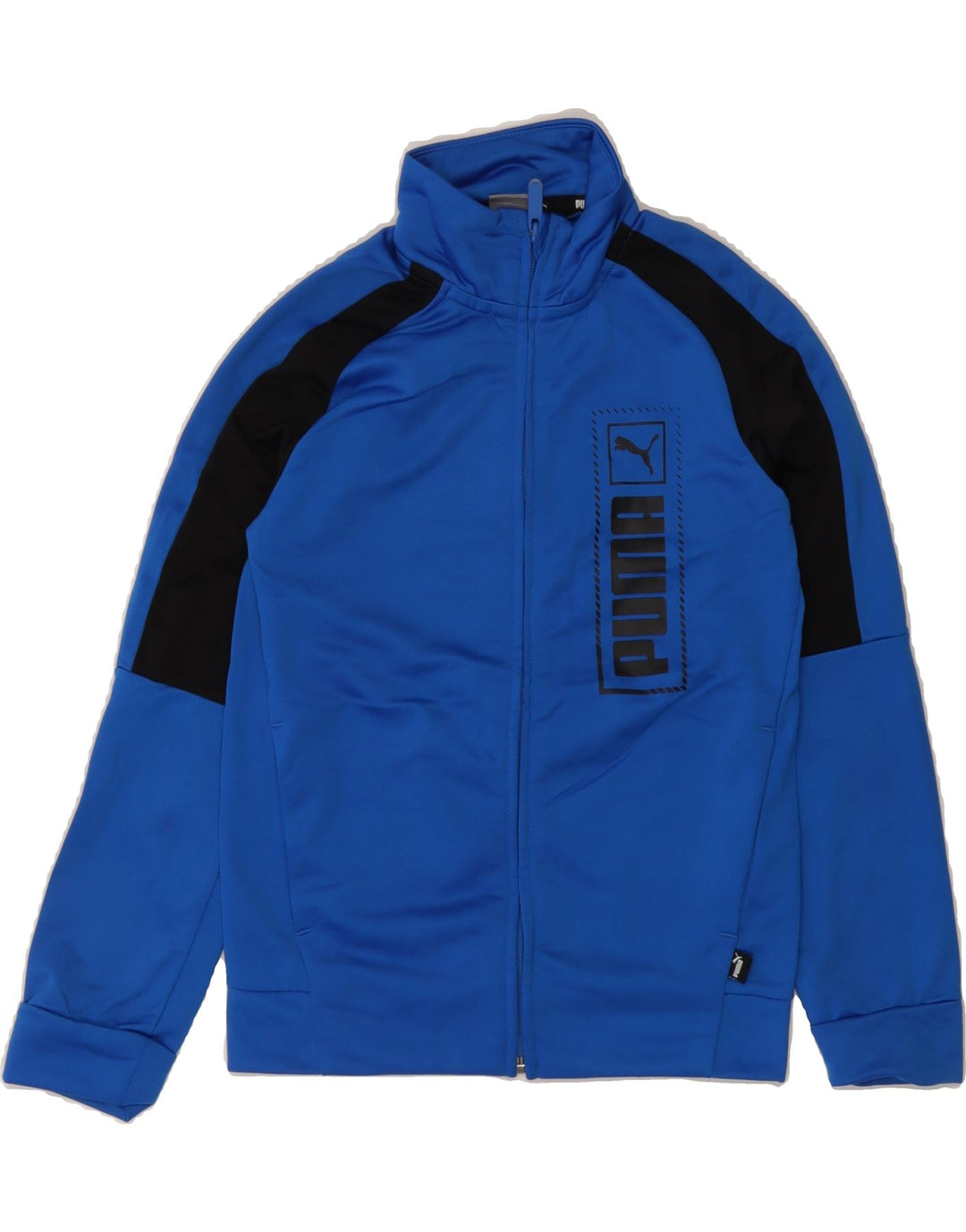 PUMA Boys Graphic Tracksuit Top Jacket 9-10 Years Blue Colourblock Vintage Puma and Second-Hand Puma from Messina Hembry 