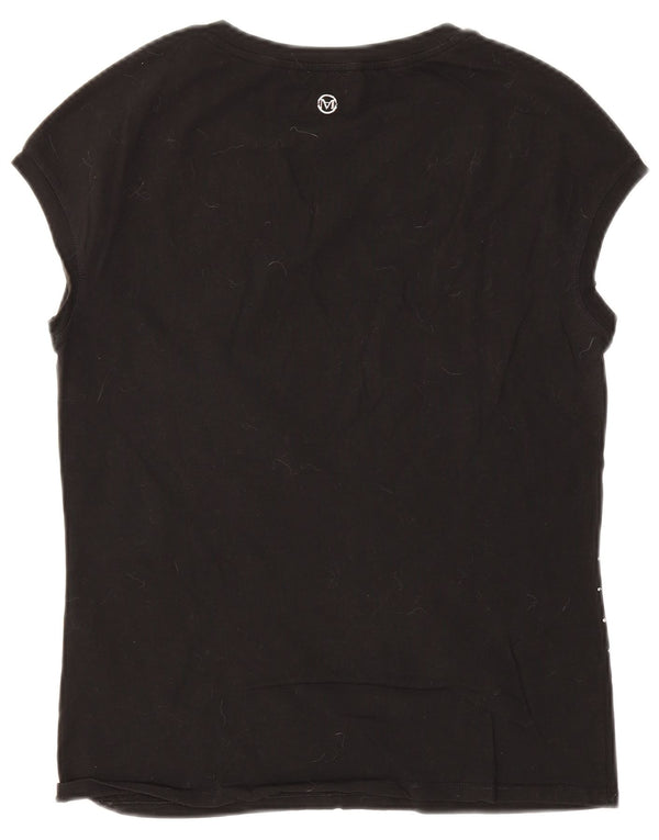 T-shirt da donna Marella Top UK 10 piccola in cotone maculato nero