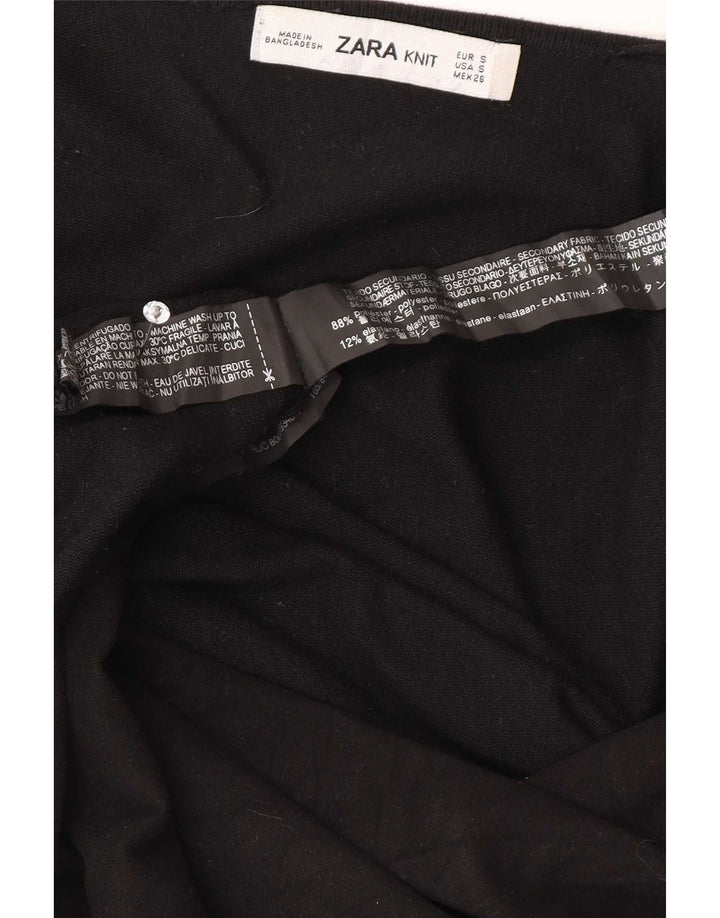Maglione cardigan aperto da uomo Zara UK 10 piccolo in viscosa nera