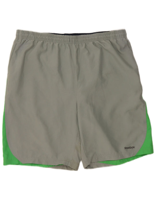 REEBOK Pantaloncini da bagno da uomo XL Verde Colourblock Poliestere