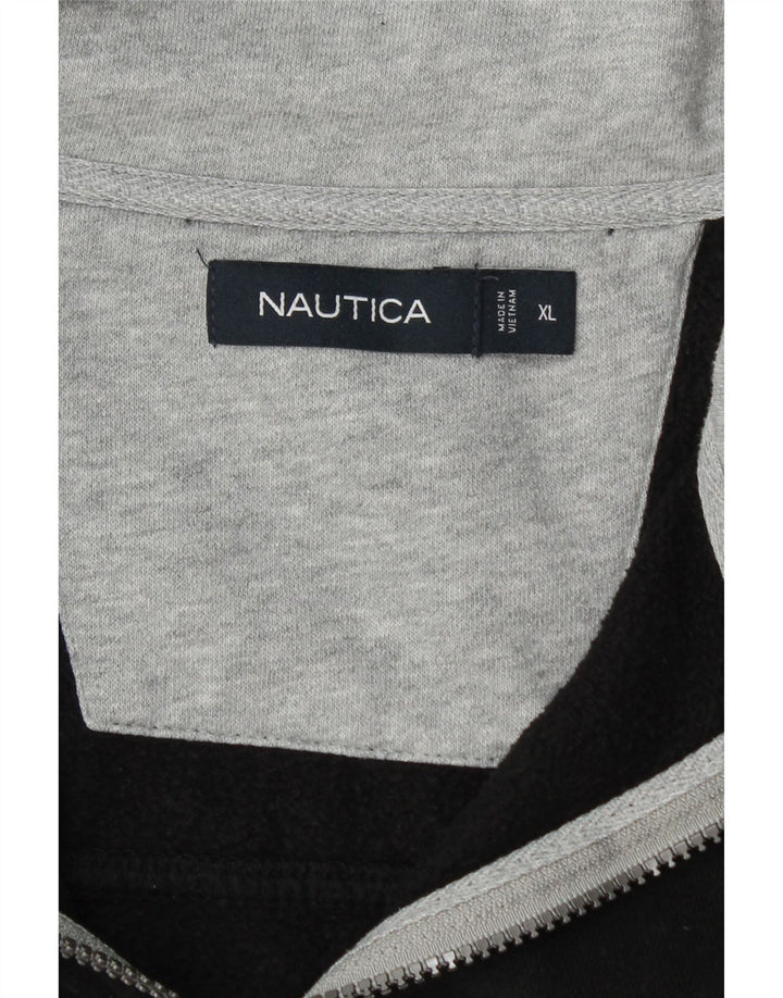 Felpa da uomo con collo con zip Nautica, maglione XL nero