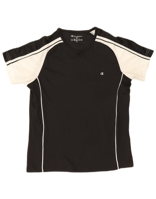 T-shirt da donna Champion Top UK 12 Poliestere color block medio nero