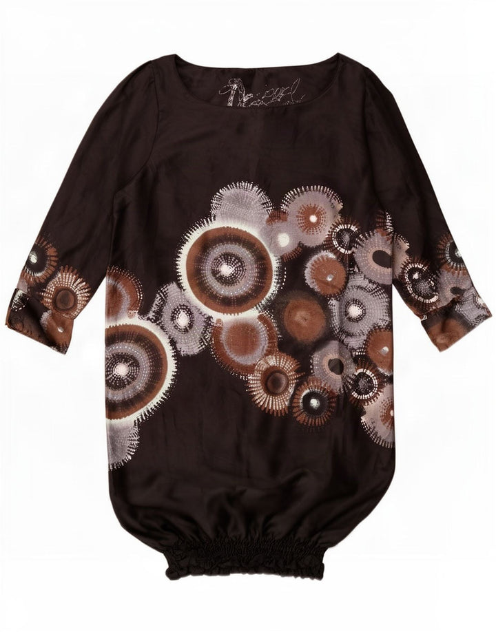 Desigual Abito grafico a bolle da donna EU 36 Piccolo nero geometrico