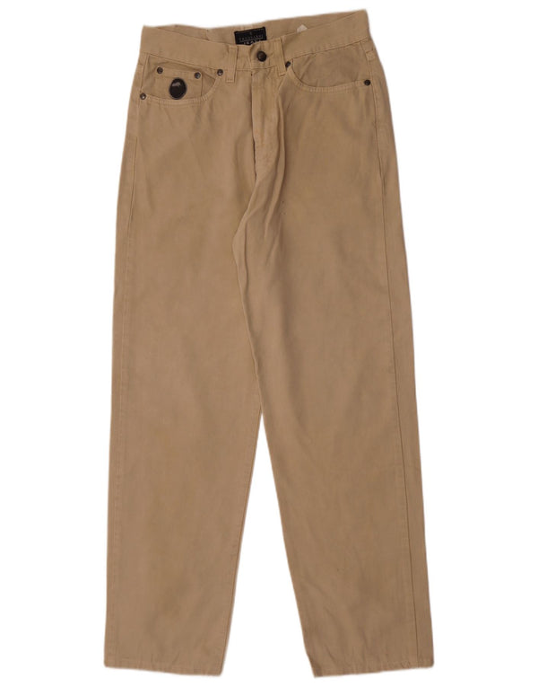 Pantaloni Casual Uomo Trussardi a Vita Alta IT 46 Small W32 L30 Cotone Beige
