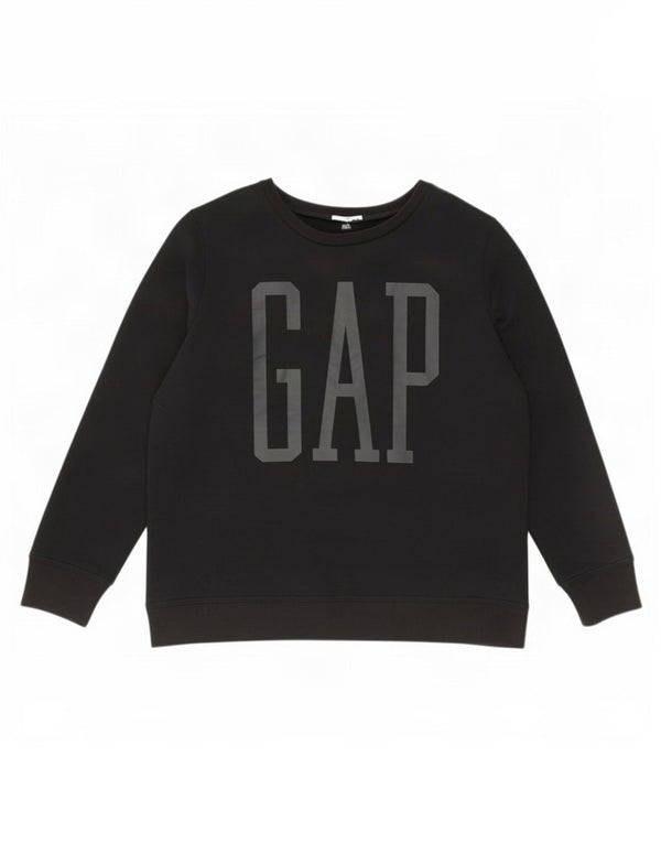 Felpa grafica da donna Gap Jumper UK 14 cotone nero medio