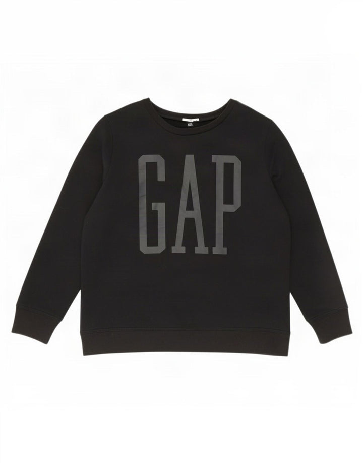Felpa grafica da donna Gap Jumper UK 14 cotone nero medio
