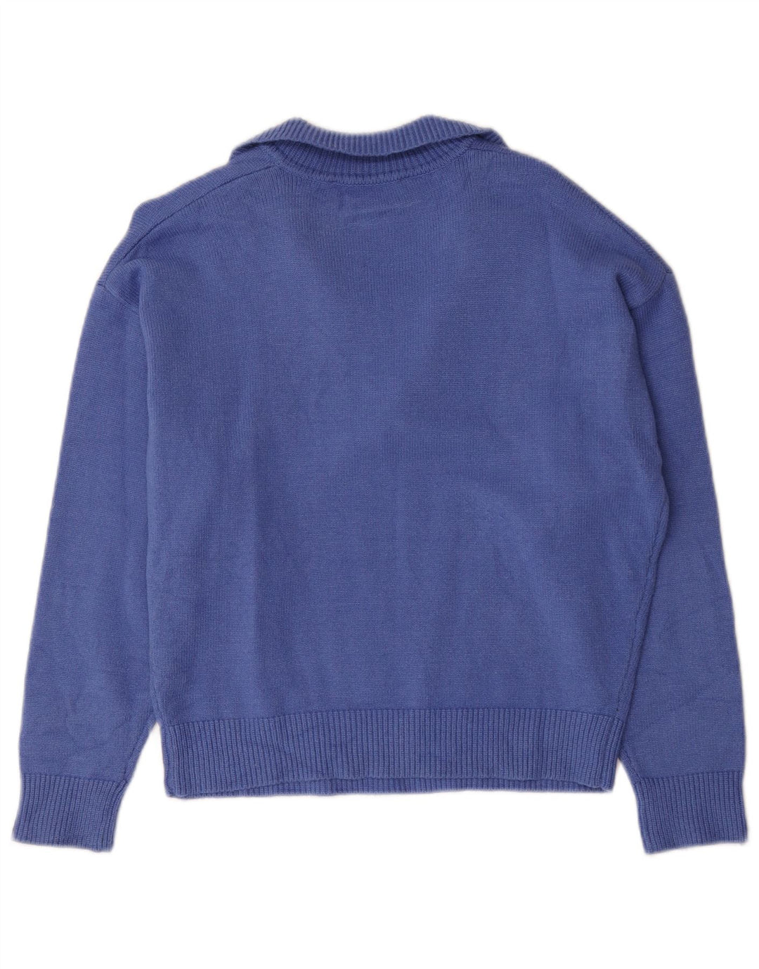 Maglione maglione collo alto da donna Zara UK 14 viscosa blu medio