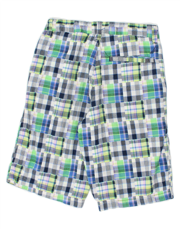 NAUTICA Boys Chino Shorts 15-16 Years W26 Blue Patchwork Cotton Vintage Nautica and Second-Hand Nautica from Messina Hembry 