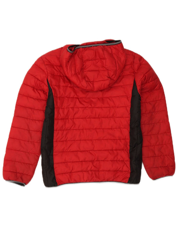 Giacca imbottita con cappuccio Diesel da bambino 9-10 anni in poliestere color block rosso