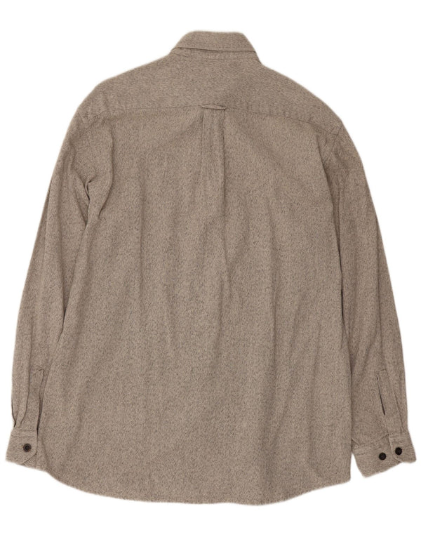 Camicia in flanella da uomo Hugo Boss, cotone chiazzato grigio grande