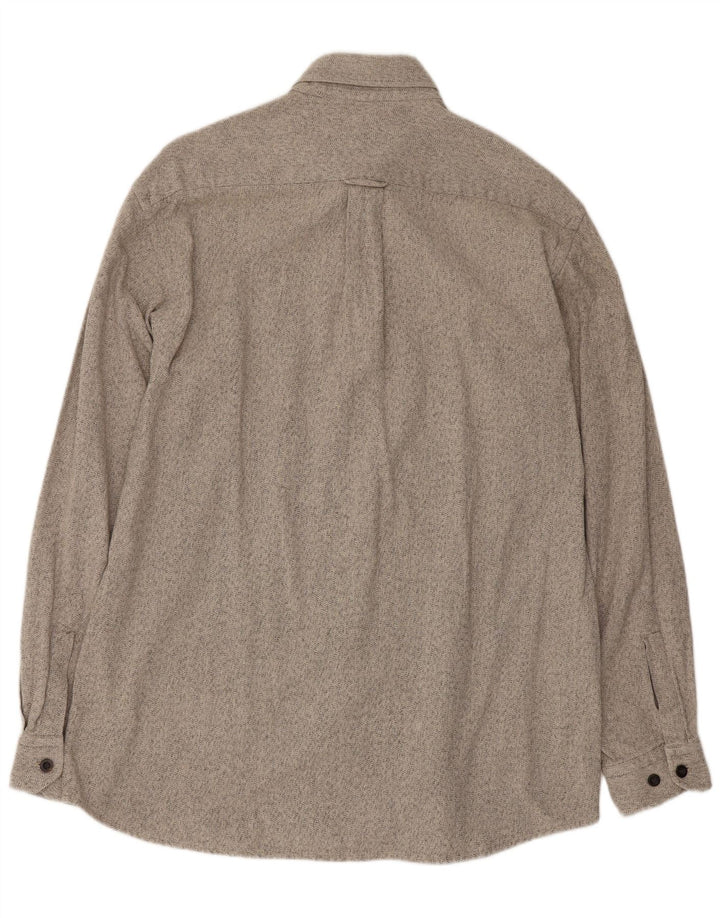 Camicia in flanella da uomo Hugo Boss, cotone chiazzato grigio grande