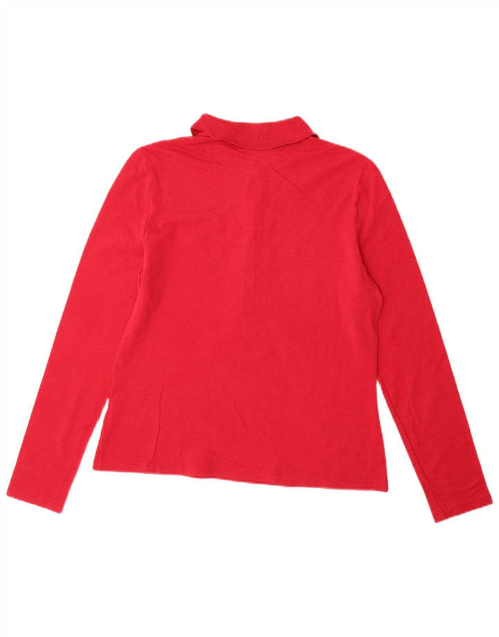 Polo LACOSTE da donna a maniche lunghe slim fit taglia 44 grande cotone rosa