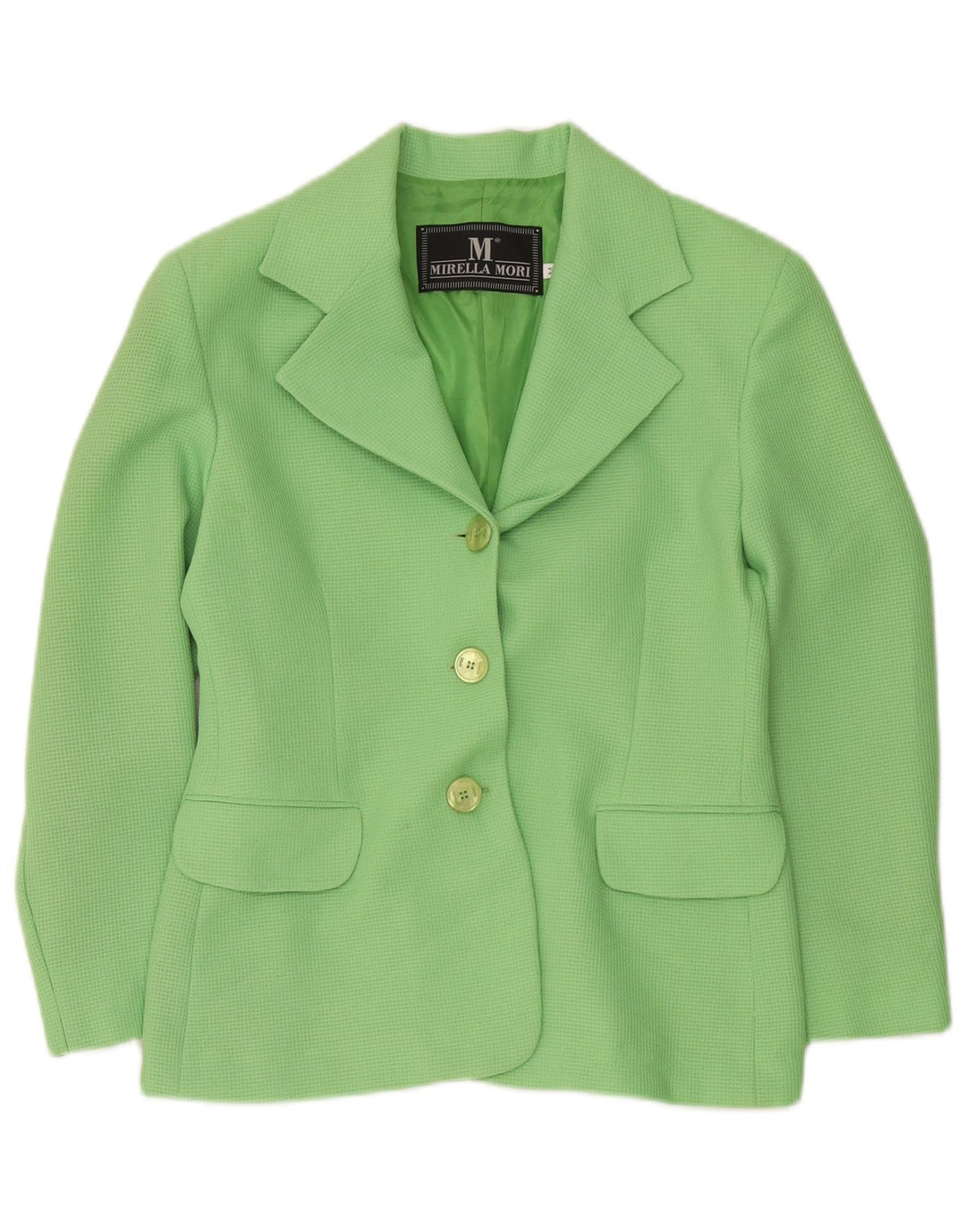 Giacca blazer a 3 bottoni da donna Mirella Mori UK 14 Cotone verde medio