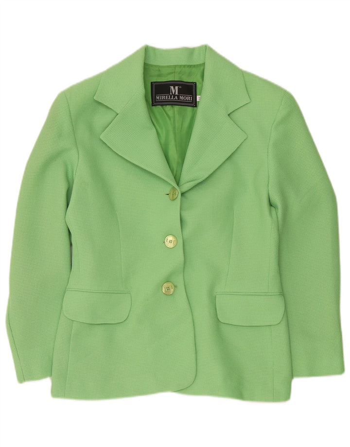 Giacca blazer a 3 bottoni da donna Mirella Mori UK 14 Cotone verde medio