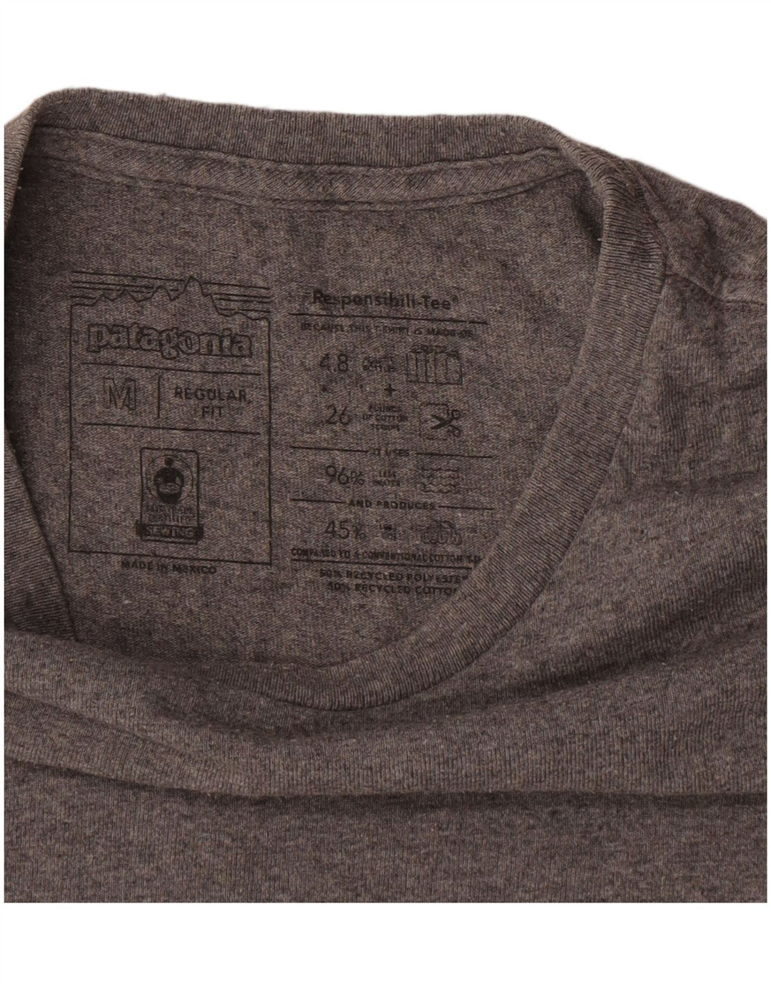 T-shirt da uomo vestibilità regolare Patagonia Top in cotone grigio medio