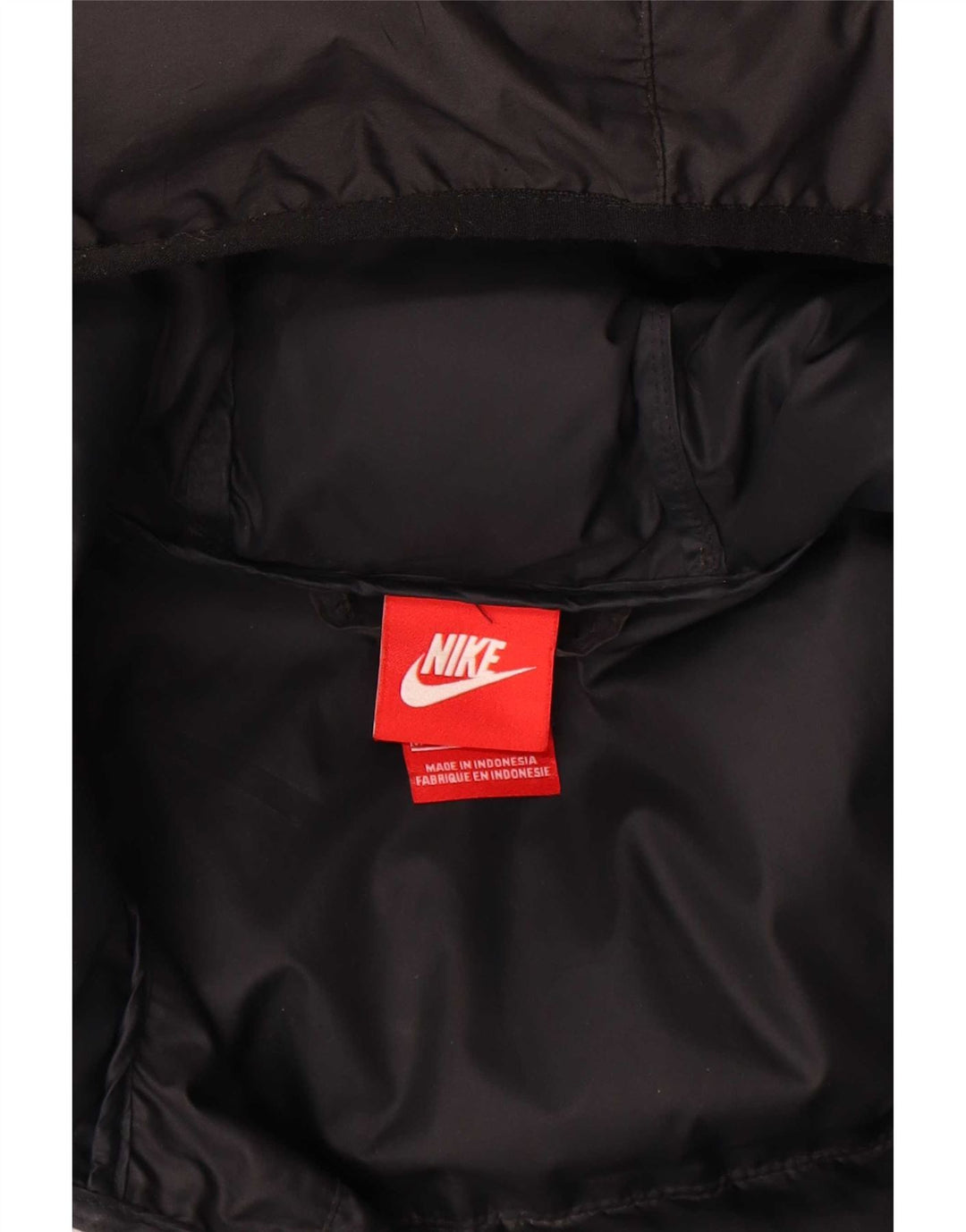 Giacca imbottita con cappuccio Nike da uomo UK 38 media nera