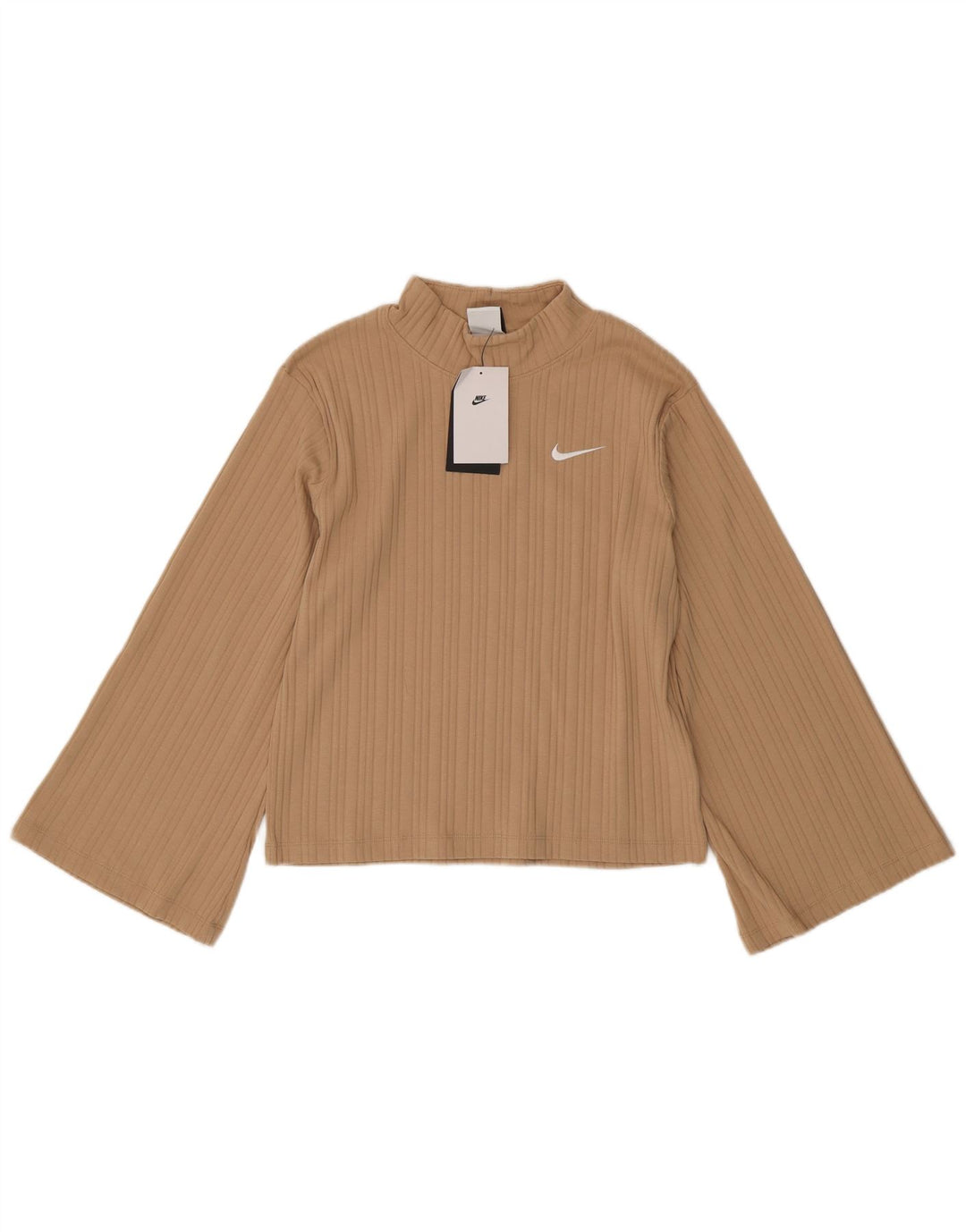 Top Nike da donna a manica lunga UK 6 XS in cotone beige