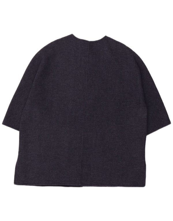 Soprabito oversize con maniche a 3/4 da donna Zara UK 16 Large in lana blu navy