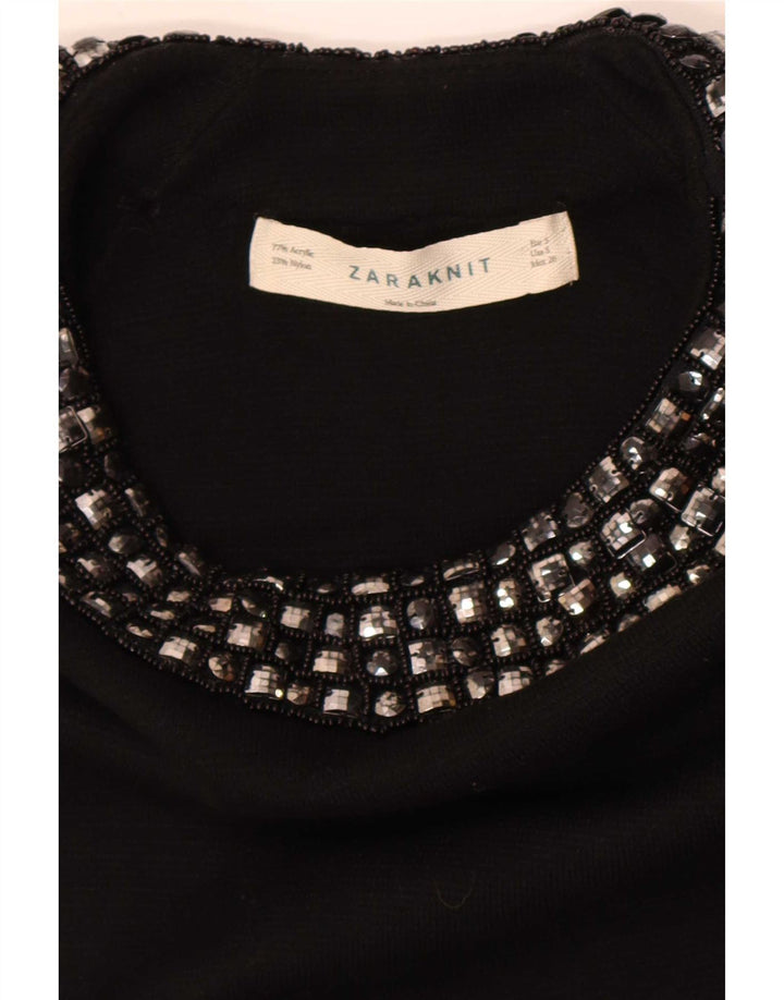 Abito a trapezio da donna Zara UK 8 piccolo in acrilico nero