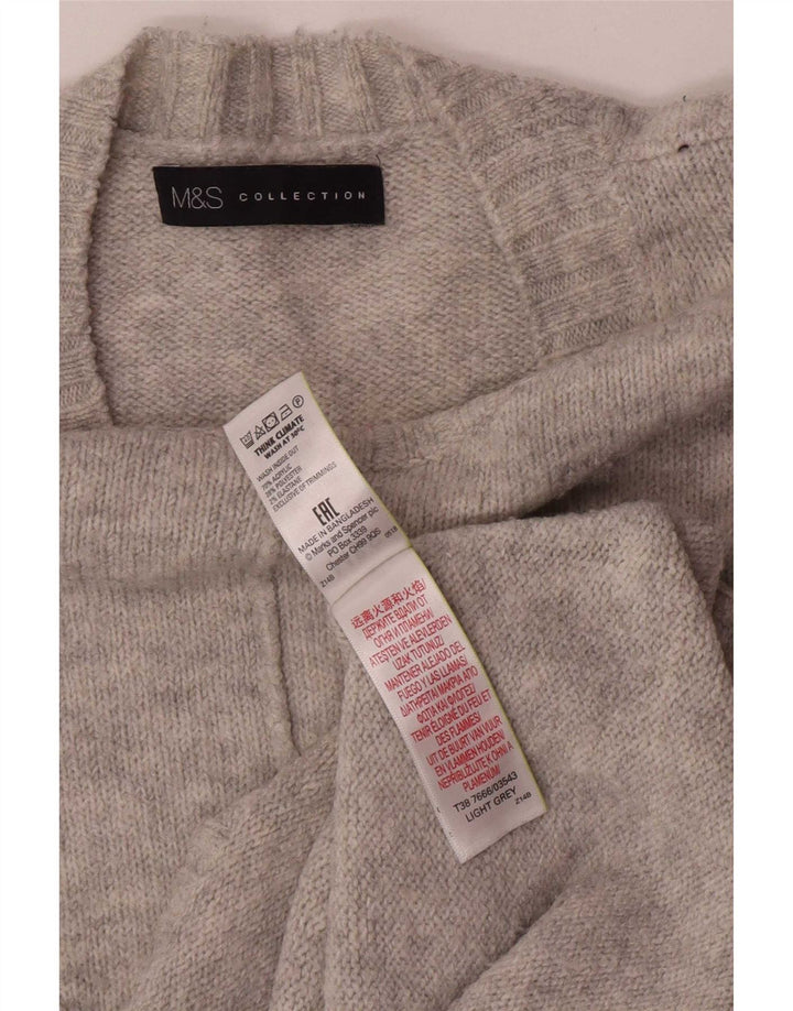 Maglione maglione girocollo da donna Marks & Spencer UK 14 Acrilico grigio medio