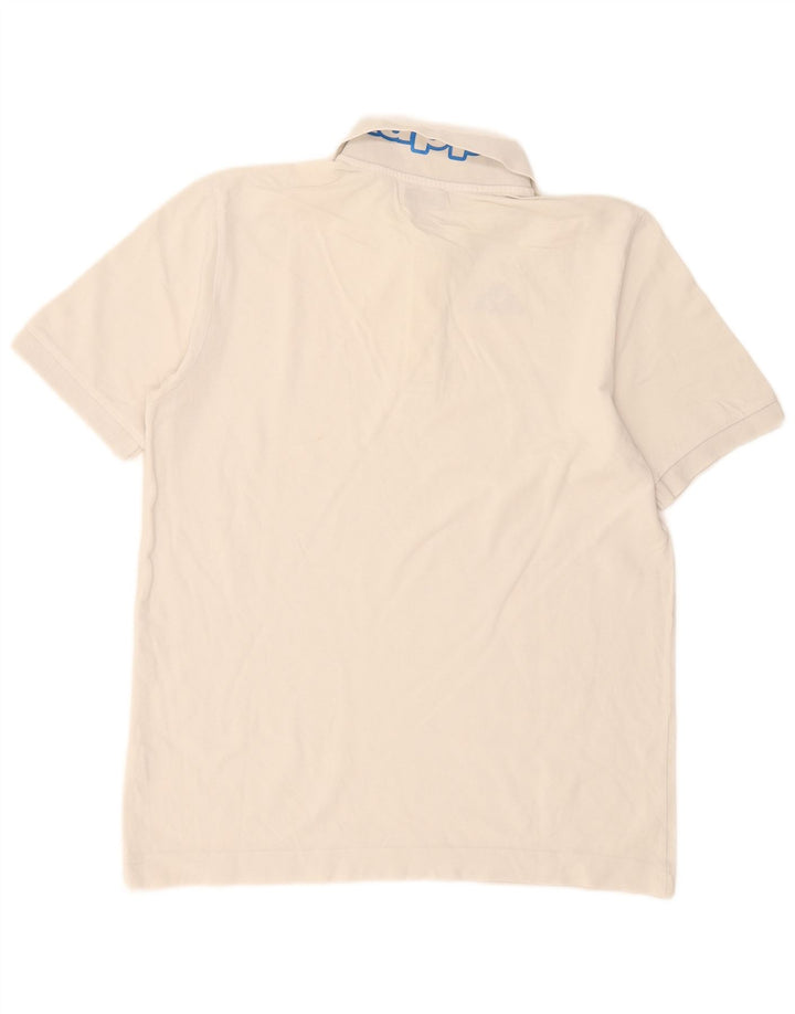 Polo grafica da uomo Kappa grande in cotone bianco