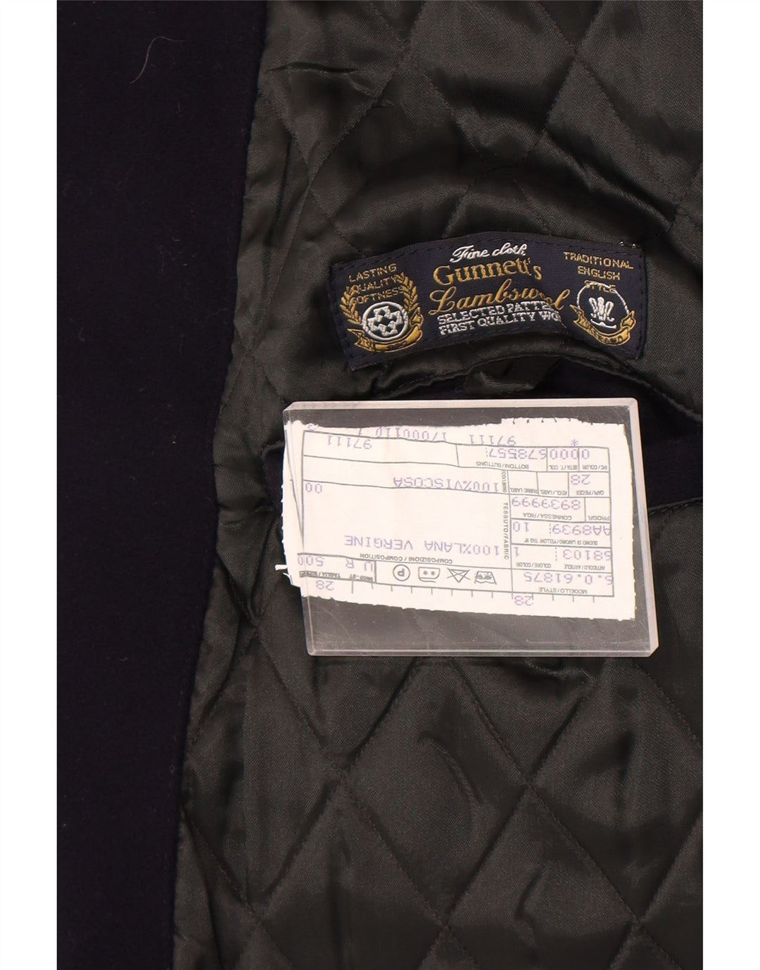 Cappotto da uomo Caesar UK 42 XL Lana vergine blu navy