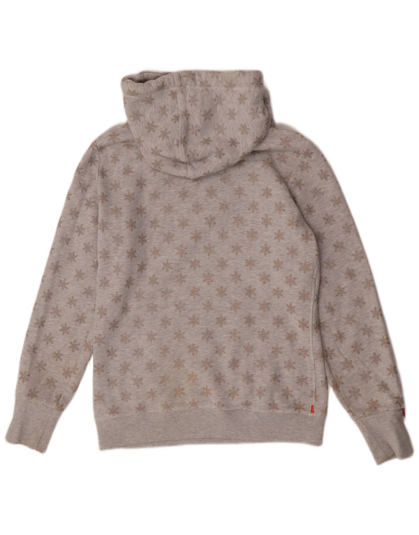 Felpa con cappuccio grafica da donna Superdry UK 12 grigio medio Fair Isle invernale