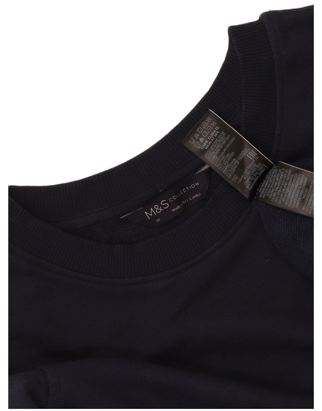 Felpa da donna Marks & Spencer UK 10 piccola in cotone blu navy