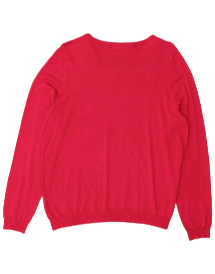 MARKS & SPENCER Maglione da donna con scollo a barca UK 16 Large Rosa