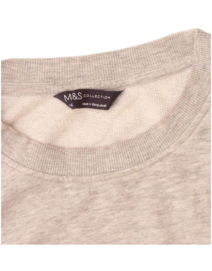 Felpa oversize da donna Marks & Spencer UK 16 grande cotone grigio