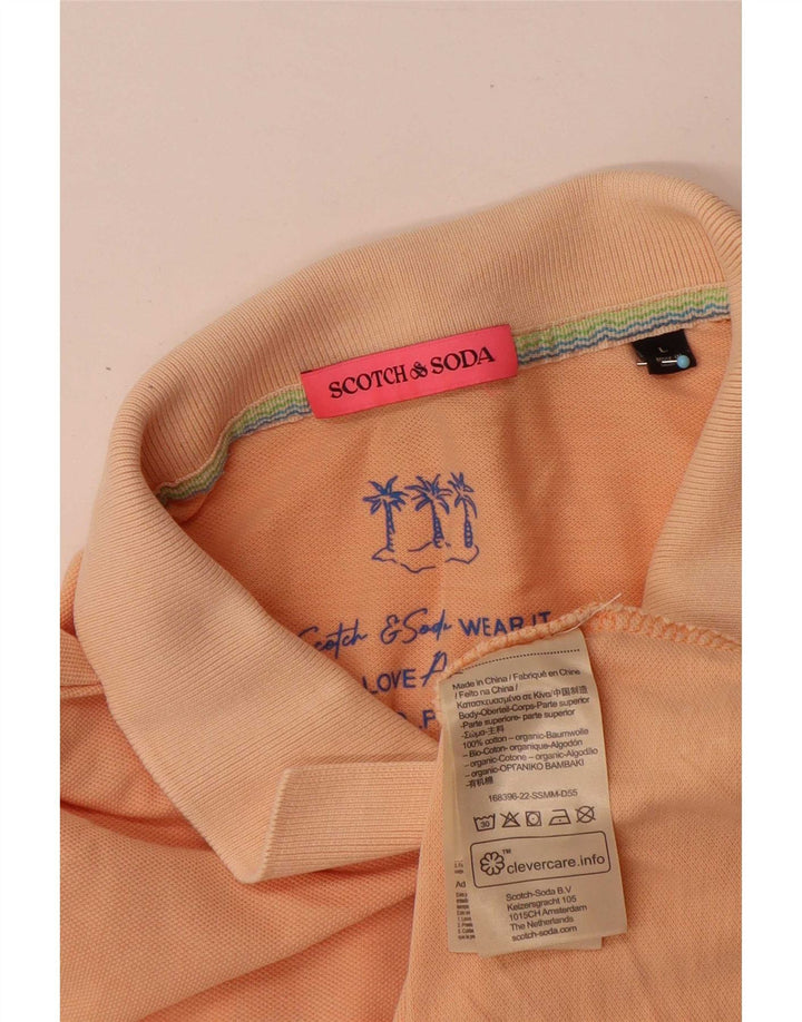 Polo da uomo Scotch & Soda grande in cotone arancione