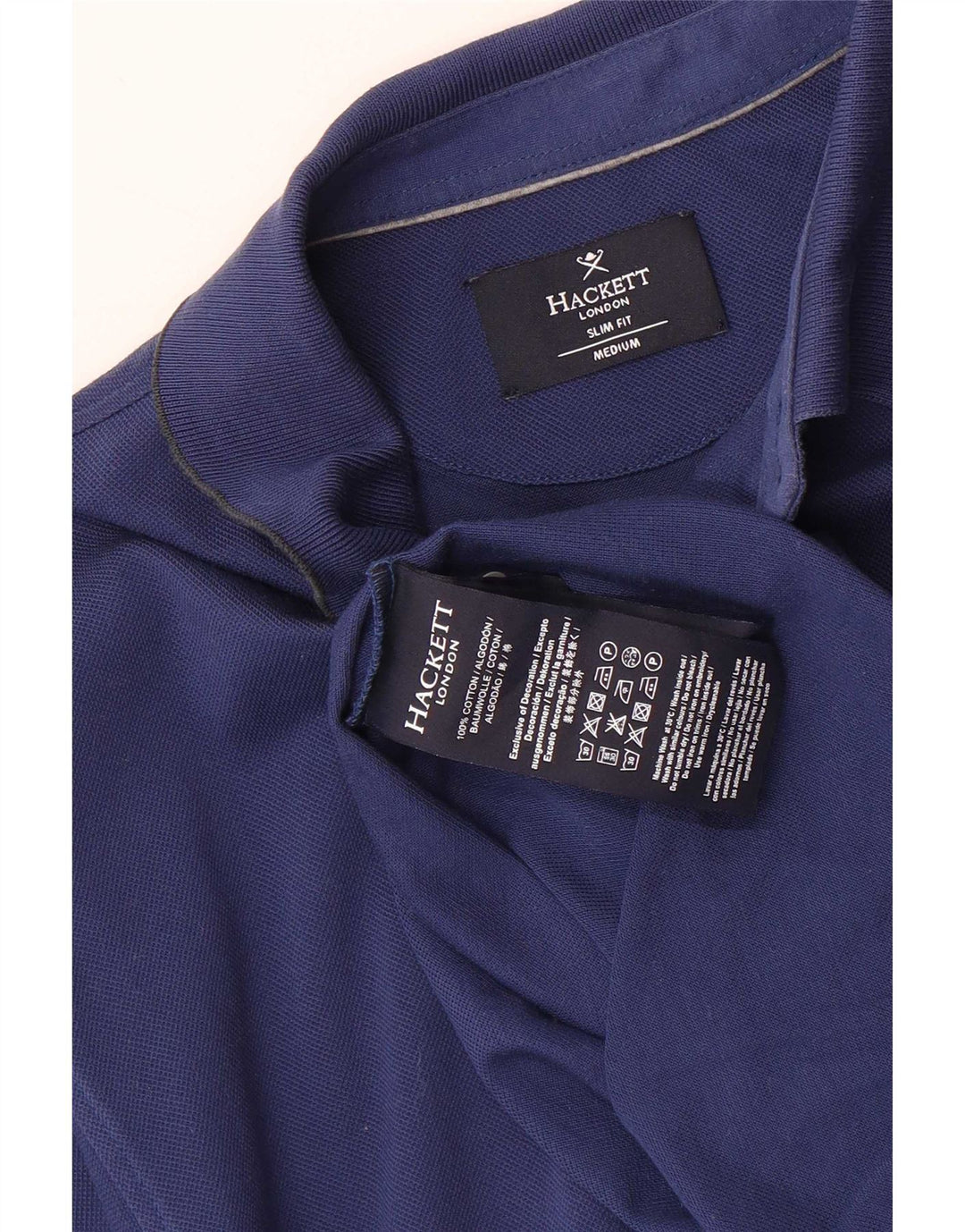 Polo Hackett da uomo slim fit in cotone blu medio