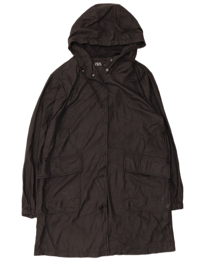Impermeabile con cappuccio da donna Zara UK 14 medio nero