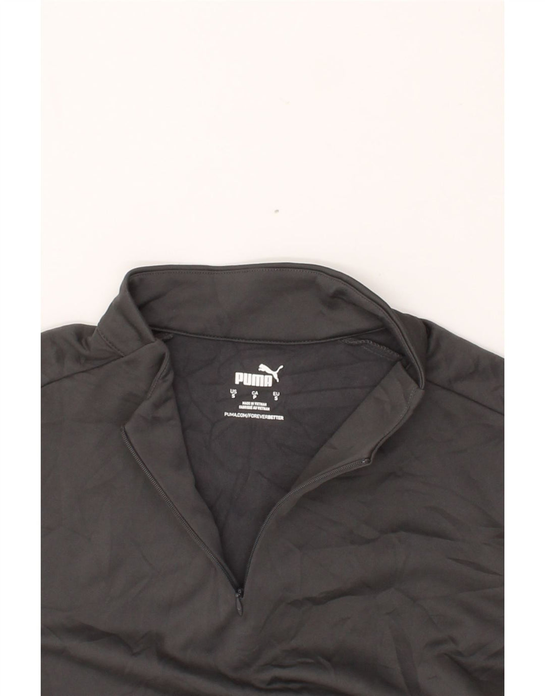 PUMA Womens Zip Neck Pullover Tracksuit Top UK 10 Small Grey Colourblock Vintage Puma and Second-Hand Puma from Messina Hembry 
