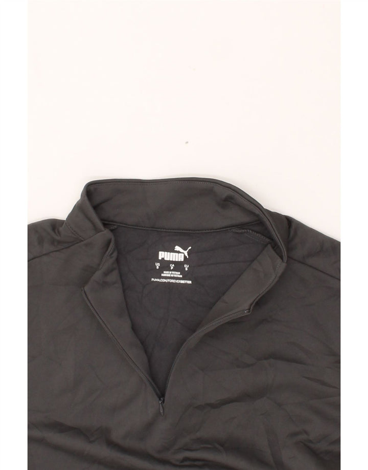 PUMA Womens Zip Neck Pullover Tracksuit Top UK 10 Small Grey Colourblock Vintage Puma and Second-Hand Puma from Messina Hembry 
