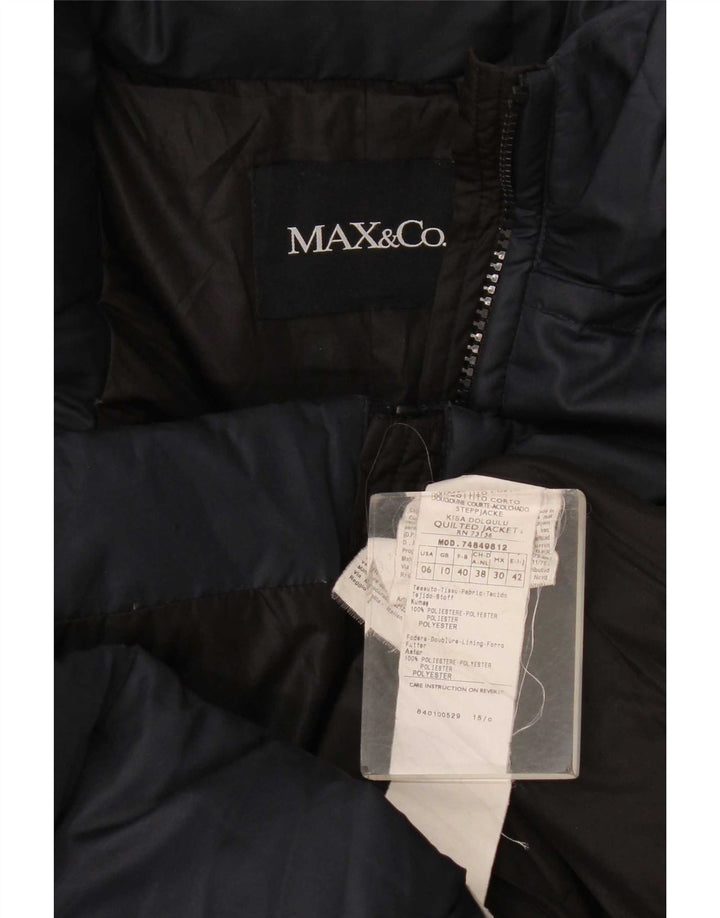 Max & Co. Giacca imbottita da donna UK 10 Small Blu Navy Poliestere