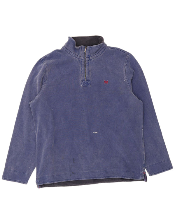Crew Clothing Felpa con collo con zip da uomo Maglione 3XL Cotone blu navy