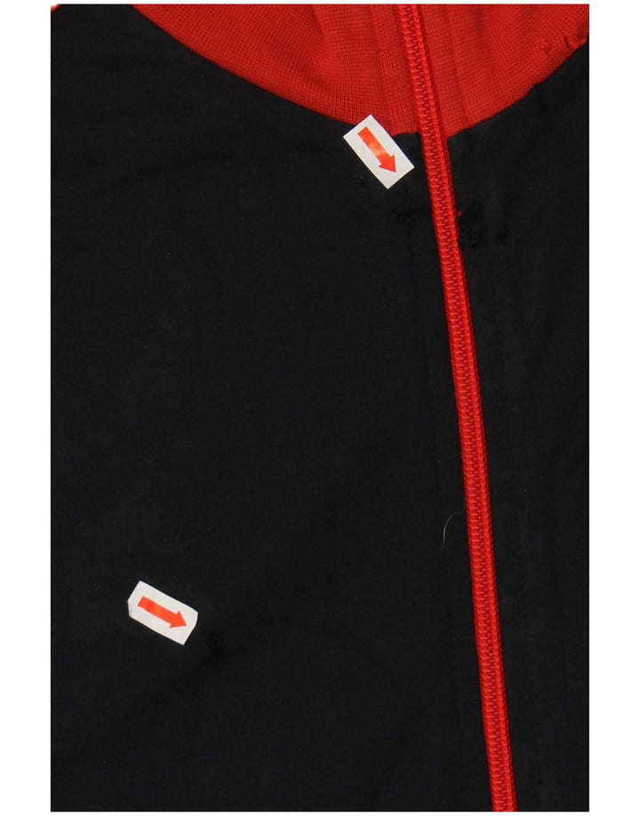 ASICS Mens Graphic Tracksuit Top Jacket 2XL Black Colourblock Cotton