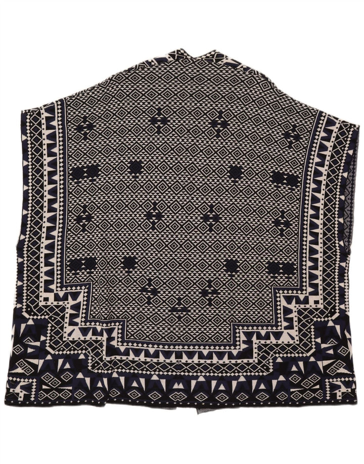 Maglione cardigan da donna French Connection UK 10 Piccolo blu navy geometrico