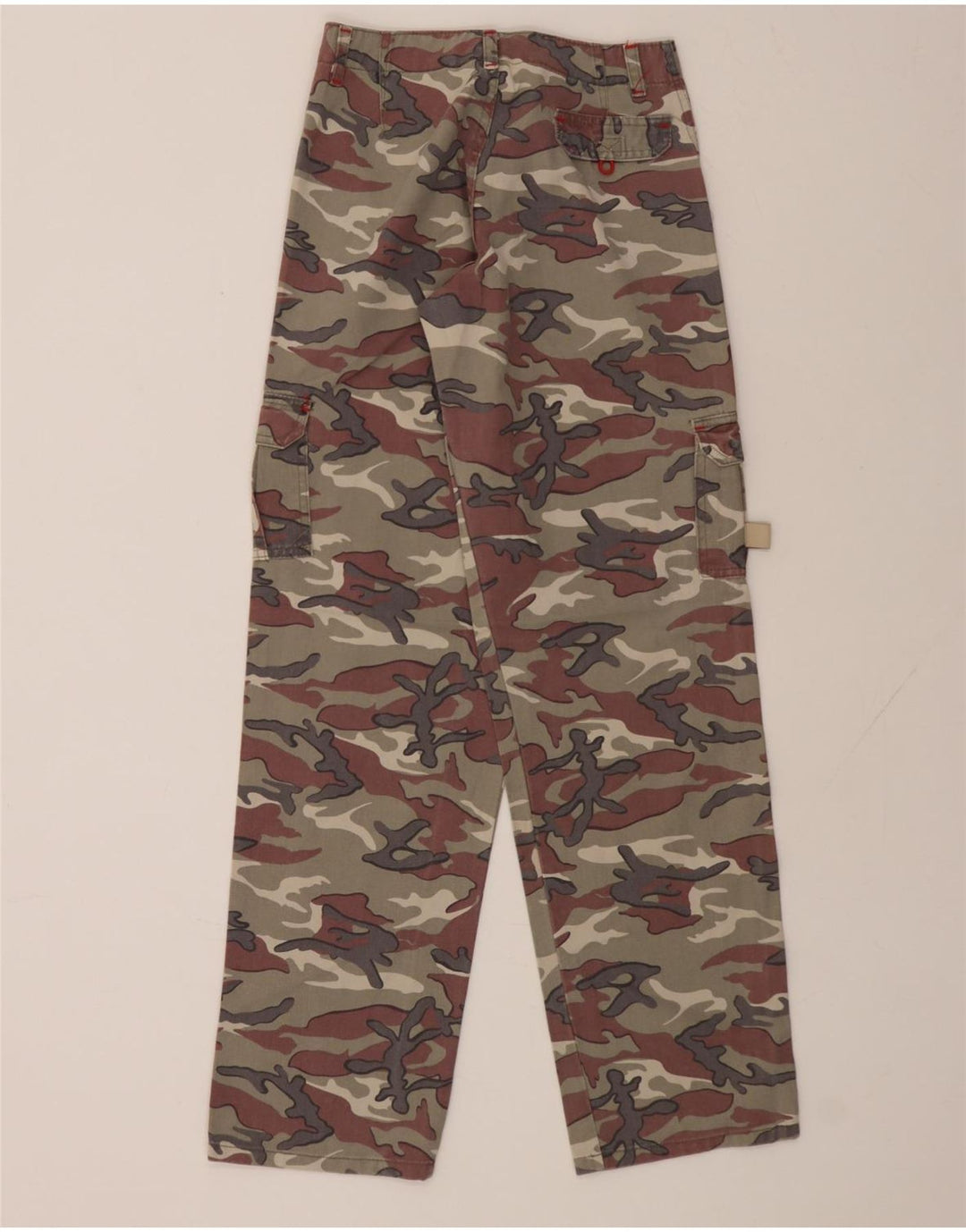VINTAGE Womens Straight Cargo Trousers W26 L30 Grey Camouflage Vintage Vintage and Second-Hand Vintage from Messina Hembry 