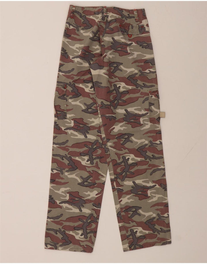 VINTAGE Womens Straight Cargo Trousers W26 L30 Grey Camouflage Vintage Vintage and Second-Hand Vintage from Messina Hembry 