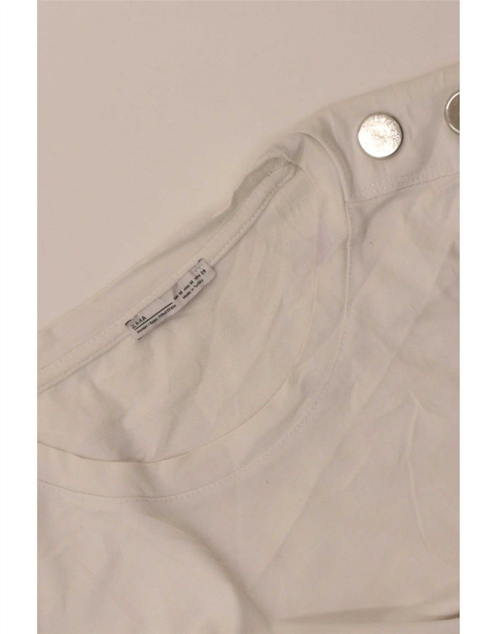T-shirt Zara da donna Top UK 12 bianca media